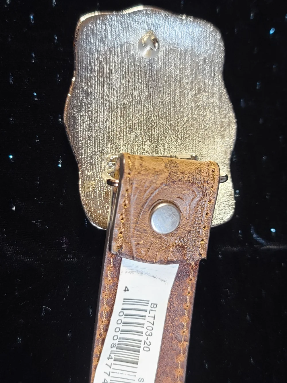 Source Unknown Silver-Tone Western Buckle with Gold Horse Accent